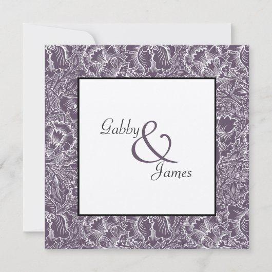 ヴィンテージナス梅模様結婚式招待状 招待状 (正面)