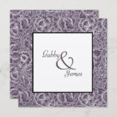 ヴィンテージナス梅模様結婚式招待状 招待状 (正面/裏面)