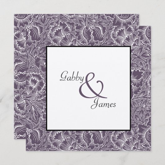 ヴィンテージナス梅模様結婚式招待状 招待状 (正面/裏面)