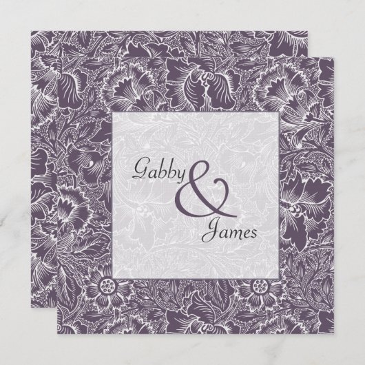 ヴィンテージナス梅模様結婚式招待状 招待状 (正面/裏面)