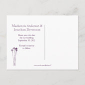 ヴィンテージナス紫のメイソンジャール日付を保存 案内ポストカード (裏面)