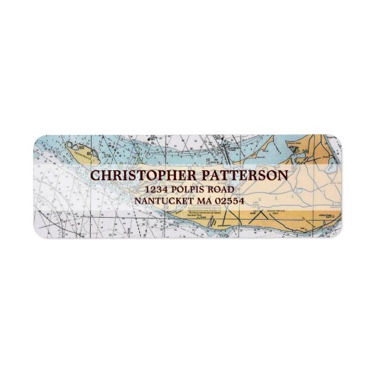 ヴィンテージナタケットナビゲーションチャート住所 シール (正面)