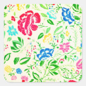 ヴィンテージナチュラルガーデンフラワーズ開花ファインアート スクエアシール (正面)