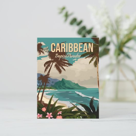 ヴィンテージナッサバハマカリブのバケーション ポストカード (スタンド正面)