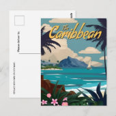 ヴィンテージナッサバハマカリブのバケーション ポストカード (正面/裏面)