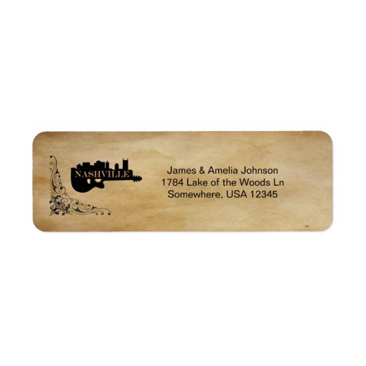 ヴィンテージナッシュビルギター差出人住所ラベル ラベル (正面)