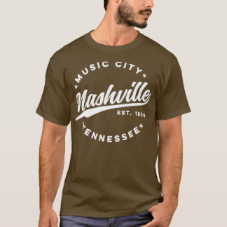 ヴィンテージナッシュビルテネシー音楽シティレトロUSA Tシャツ