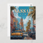 ヴィンテージナッソーバハマはがき – トロピカルクラシック ポストカード (正面/裏面)