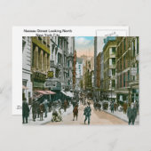 ヴィンテージナッソー通りニューヨークシティ ポストカード (正面/裏面)