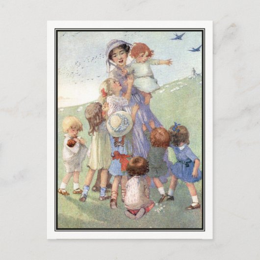 ヴィンテージナニーと子供 – Honor C. Appleton ポストカード (正面)