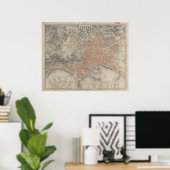 ヴィンテージナポリの地図1860 ポスター (ホームオフィス)