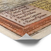 ヴィンテージナポリの地図(1572) ポスター (角)