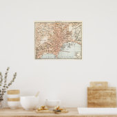 ヴィンテージナポリの地図(1897) ポスター (キッチン)
