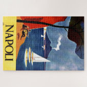 ヴィンテージナポリトラベルラブロマンスイラストレーションアート ジグソーパズル (横)