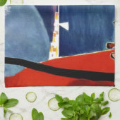 ヴィンテージナポリトラベルラブロマンス キッチンタオル (折り畳み)