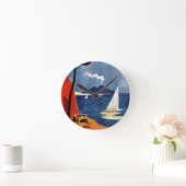 ヴィンテージナポリトラベルラブロマンス ラウンド壁時計 (ホーム)