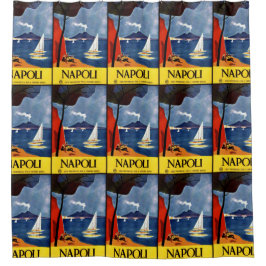 ヴィンテージナポリナポリItalyトラベルシャワーカーテン シャワーカーテン