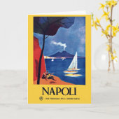 ヴィンテージナポリItaly旅行はがき カード (黄色い花)