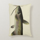 ヴィンテージナマズ魚釣りマリンライフリバーフィッシュ アクセントクッション (正面(垂直))
