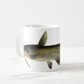 ヴィンテージナマズ魚釣りマリンライフリバーフィッシュ コーヒーマグカップ (正面左)