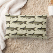 ヴィンテージナマズ魚釣りマリンライフリバーフィッシュ ランバークッション (ブランケット)