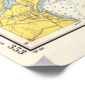 ヴィンテージナラガンセットベイの地図（1852年） ポスター (角)