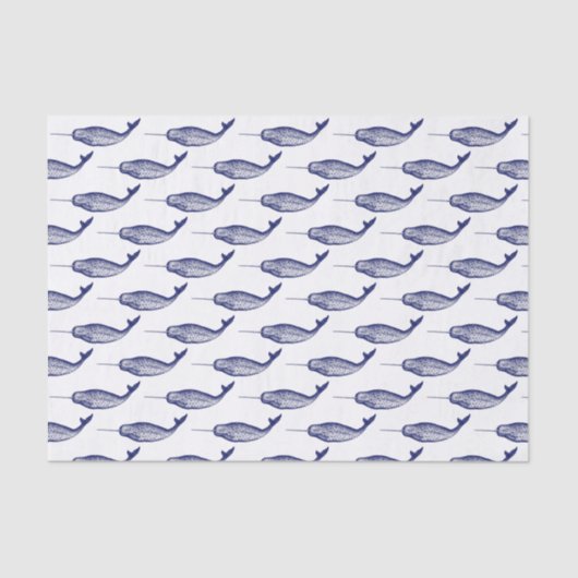 ヴィンテージナルハルシーユニコーンスケッチブルー 薄葉紙 (正面)