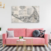 ヴィンテージナンタケットの地図 キャンバスプリント (インサイチュ (リビング))