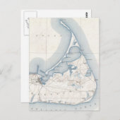 ヴィンテージナンタケットの地図（1919年） ポストカード (正面/裏面)