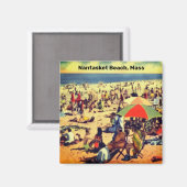 ヴィンテージナンタスケットビーチ、マサチューセッツ州磁石 マグネット (正面/裏面)