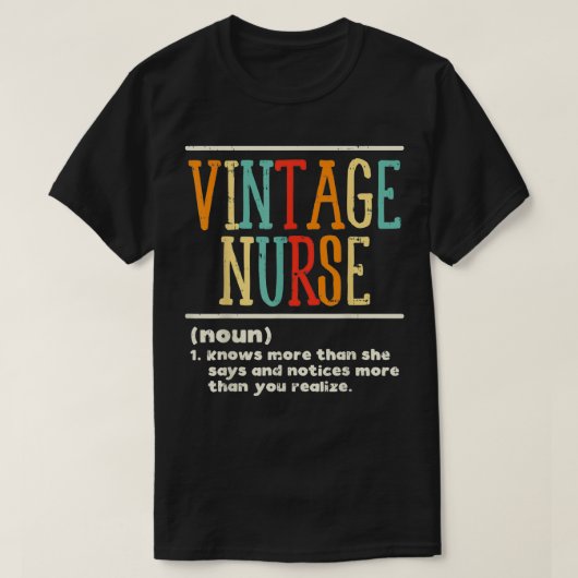 ヴィンテージナースおもしろい定義看護RN ER ED IC Tシャツ (デザイン正面)