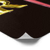 ヴィンテージナースとゴールドのカドゥケウスNRエンブレム ポスター (角)