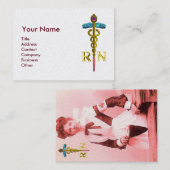 ヴィンテージナースと金ゴールドカドゥセウスNRエンブレムパール 名刺 (正面/裏面)