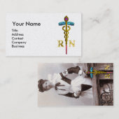 ヴィンテージナースと金ゴールドカドゥセウスNRエンブレムパール 名刺 (正面/裏面)