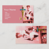 ヴィンテージナースと金ゴールドカドゥセウスNRエンブレム 名刺 (正面/裏面)