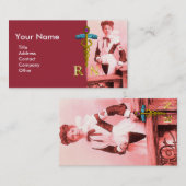 ヴィンテージナースと金ゴールドカドゥセウスNRエンブレム 名刺 (正面/裏面)