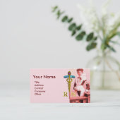 ヴィンテージナースと金ゴールドカドゥセウスNRエンブレム 名刺 (スタンド正面)