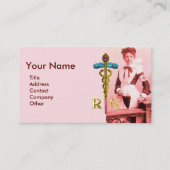 ヴィンテージナースと金ゴールドカドゥセウスNRエンブレム 名刺 (正面)