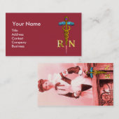 ヴィンテージナースと金ゴールドカドゥセウスNRエンブレム 名刺 (正面/裏面)