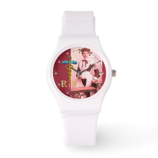 ヴィンテージナースと金ゴールドカドゥセウスNRエンブレム 腕時計 (正面)