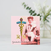 ヴィンテージナースと金ゴールドカドゥセスエンブレム卒業 招待状 (スタンド正面)