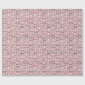ヴィンテージナースキャップピンクパターン ラッピングペーパー (フラット)