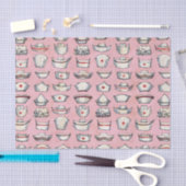 ヴィンテージナースキャップピンクパターン 薄葉紙 (クラフト)