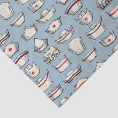 ヴィンテージナースキャップブルーパターン 薄葉紙 (詳細)