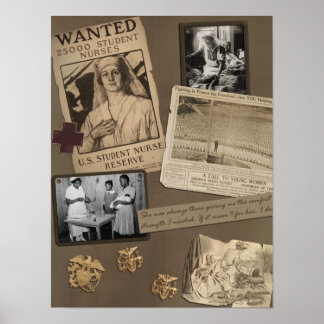 ヴィンテージナーススクラップブックプリント ポスター