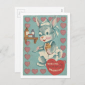 ヴィンテージナースバニーバレンタイン シーズンポストカード (正面/裏面)