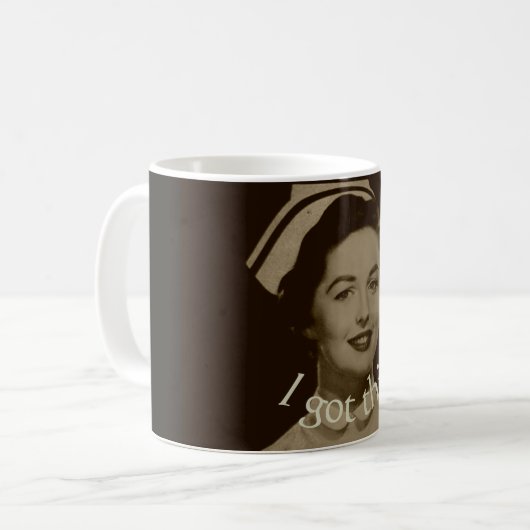 ヴィンテージナース写真得このおもしろい皮肉 コーヒーマグカップ (正面左)