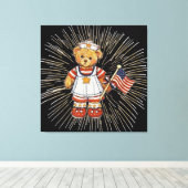 ヴィンテージナース熊モダン白花火大会 キャンバスプリント (インサイチュ (ウッドフロア))