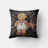 ヴィンテージナース熊モダン白花火大会 クッション (裏面)