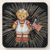 ヴィンテージナース熊モダン白花火大会 コースター (正面)